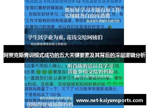 阿贾克斯青训模式成功的五大关键要素及其背后的深层逻辑分析
