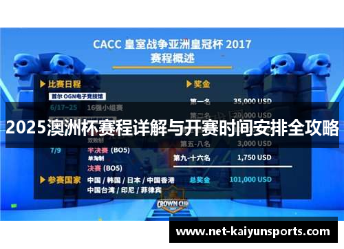 2025澳洲杯赛程详解与开赛时间安排全攻略 2025澳洲杯赛程详解与开赛时间安排全攻略